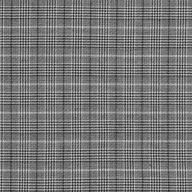 Textura de tela en blanco y negro con patrón de cuadros entrelazados.